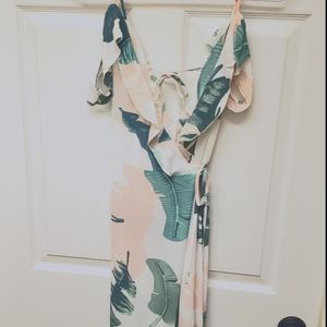 Tropical print maxi dress